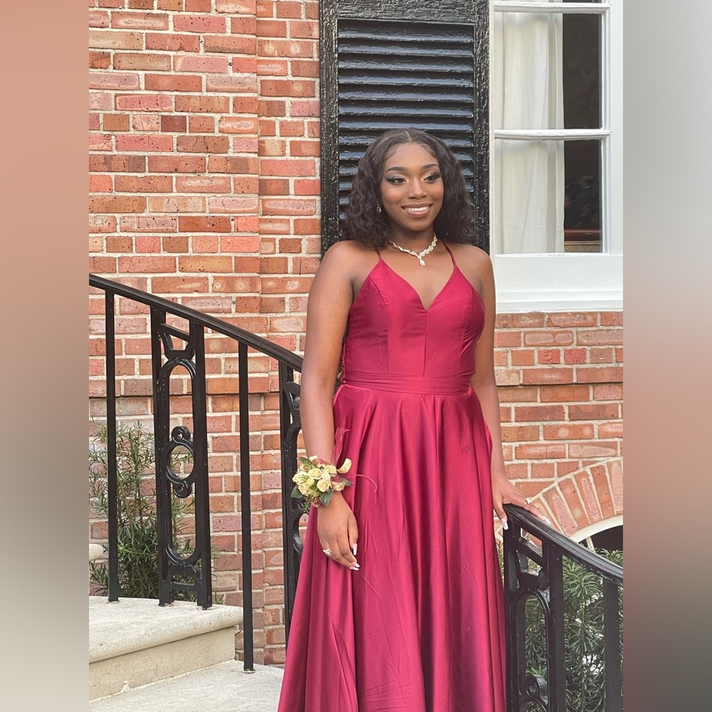 Burgundy/Red prom dress.